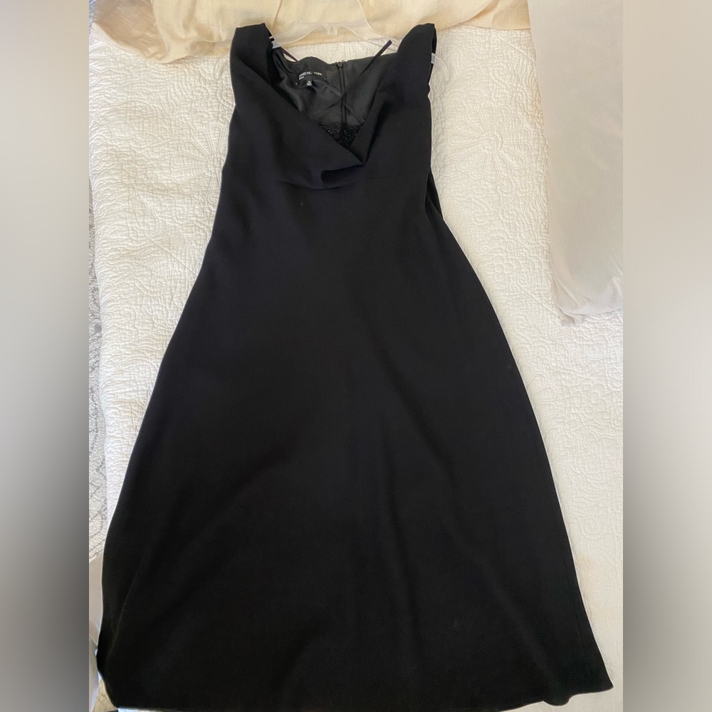 Jones New York black midi dress with sequined embellishment.